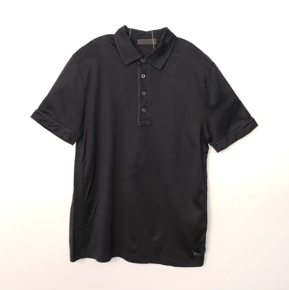Prada Black Cotton Men's Polo Shirt
