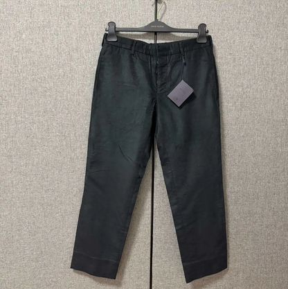 Prada Black Cotton Embroidered Logo Casual Pants
