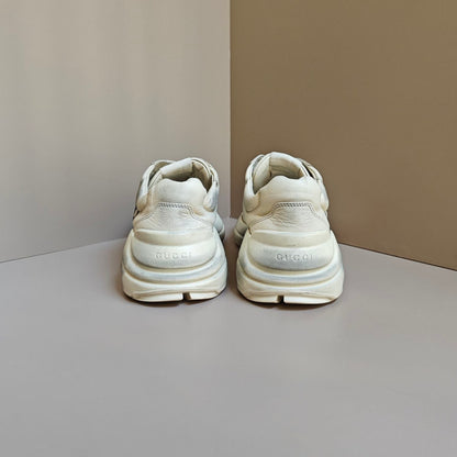 Gucci Rhyton Leather Casual Sneakers with Lip Print 0079