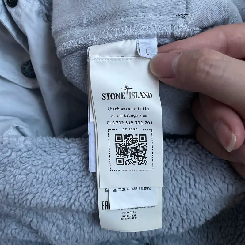 Stone Island Light Blue Cotton Blend Jacket 0089