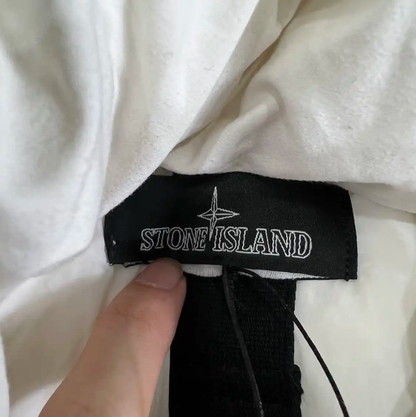 Stone Island White Down Jacket for Men 0089