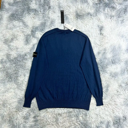 Stone Island Navy Blue Men's Knit Sweater 0089