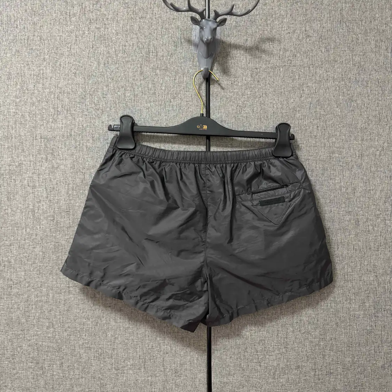 Prada Men's Black Embroidered Logo Shorts