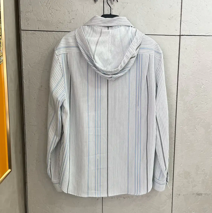 Loewe Striped Light Blue Cotton Shirt 0089