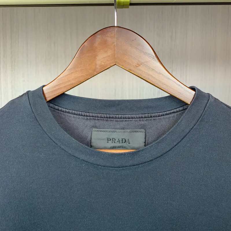 Prada Black Cotton Long Sleeve Tee M Size