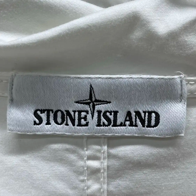 Stone Island White Men's Hoodie with Pockets 0089