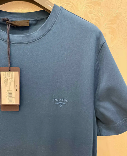 Prada Summer Blue Logo T-shirt for Men