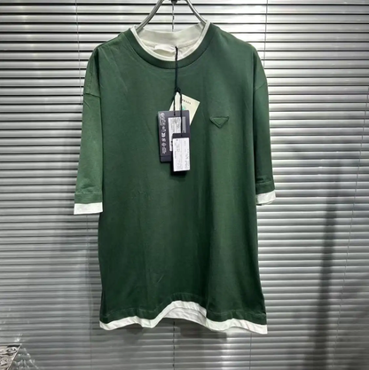 Prada Men's Peacock Green Cotton T-Shirt