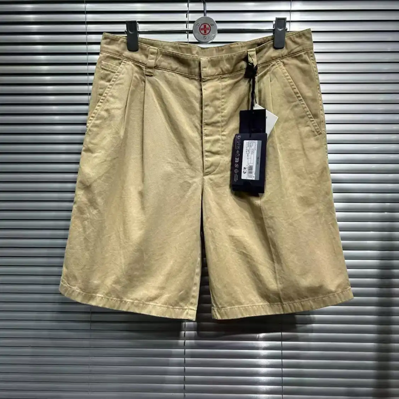 Prada Khaki Cotton Casual Shorts for Summer