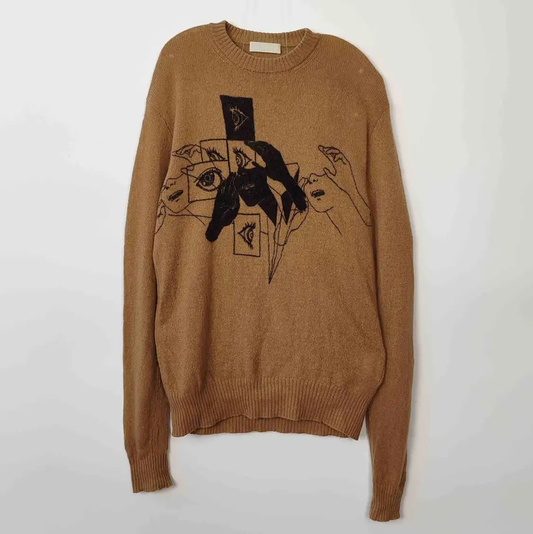 Prada Brown Wool Knit Sweater for Men