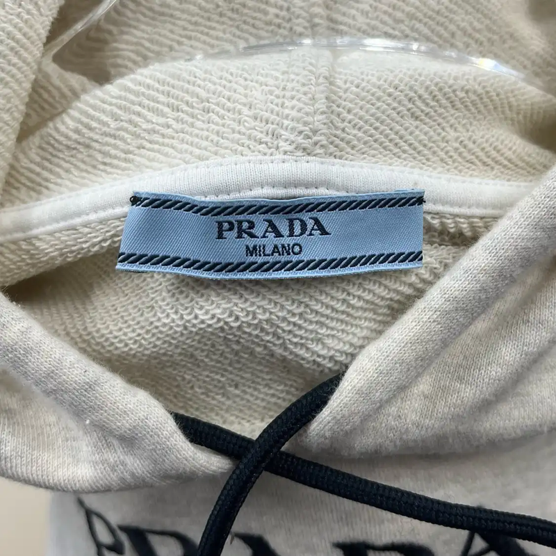 Prada Gray Men's Hoodie with Logo
