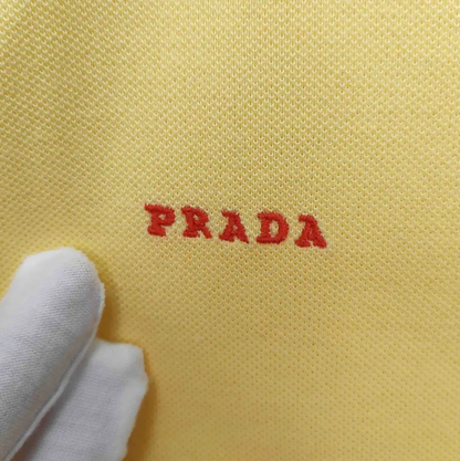 Prada Men's Yellow Cotton Polo Shirt