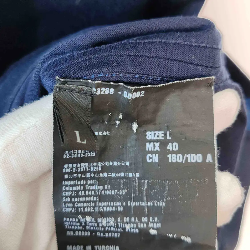 Prada Men's Cotton Polo in Dark Blue