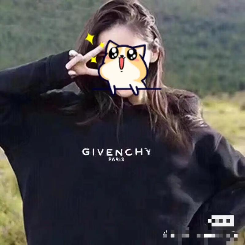 Givenchy Black Cotton Printed Hoodie 0089