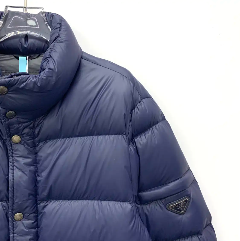 Prada Men's Down Jacket in Dark Blue