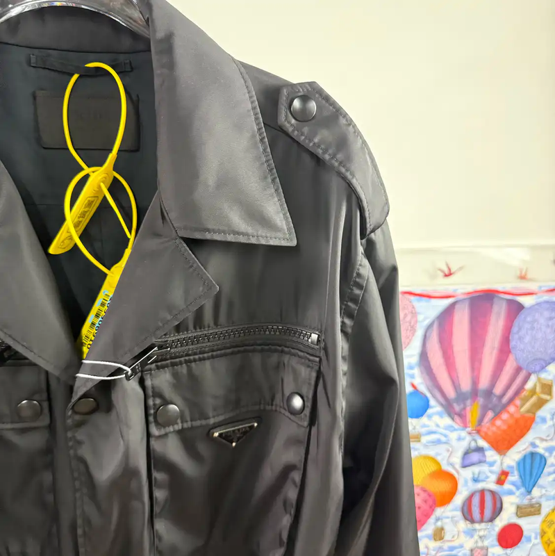 Prada Black Polyester Men's Outerwear Coat