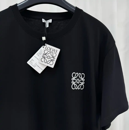 Loewe Black Cotton Embroidered Logo T-Shirt 0089