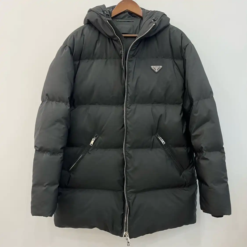 Prada Men's Black Mid-Length Down Jacket