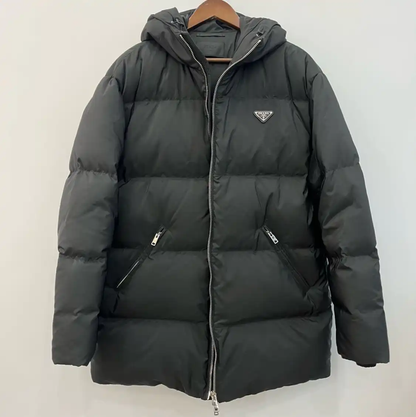 Prada Men's Black Mid-Length Down Jacket
