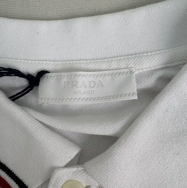 Prada Men's White Cotton Polo Shirt