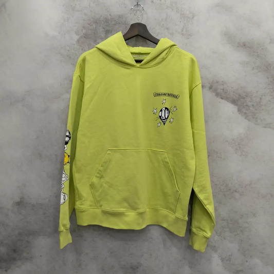 Chrome Hearts Men's Fluorescent Green Long Sleeve Hoodie 0089