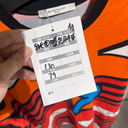 Givenchy Orange Cotton Graphic Tee for Men 0089