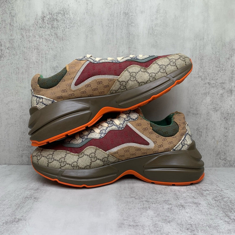 Gucci Rhyton Low Top Dad Sneakers in Red Brown 0079