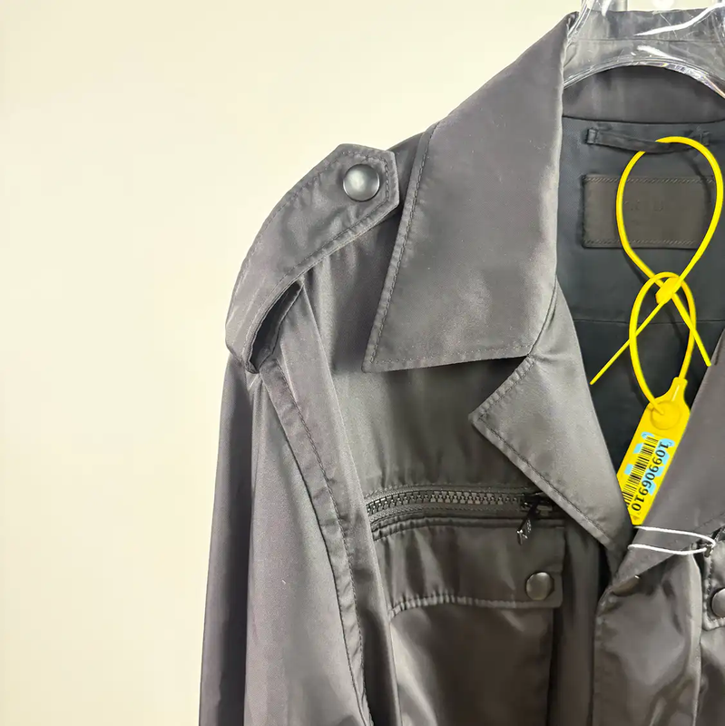 Prada Black Polyester Men's Outerwear Coat