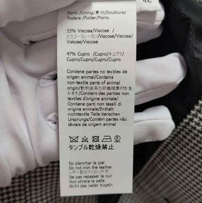 Loewe Men's Gray Houndstooth Jacket with Leather Collar 0089