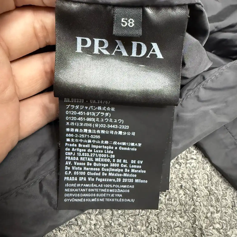 Prada Men's XL Gray Polyester Outer Jacket