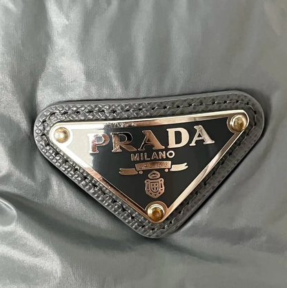 Prada Men's Gray Puffer Jacket for Spring/Fall