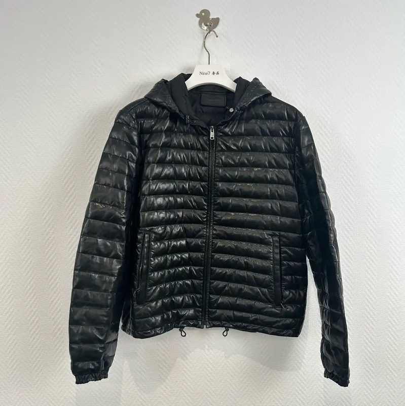 Prada Black Wool Blend Men's Puffer Jacket