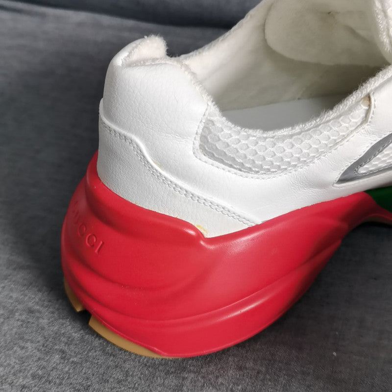 Gucci Rhyton Casual Dad Sneakers in White Red Green 0079
