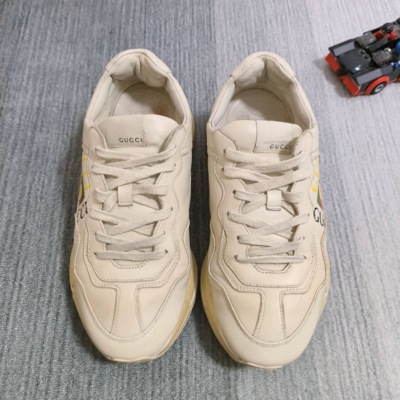 Gucci Rhyton Double G Logo Dad Sneakers in Cream 0079