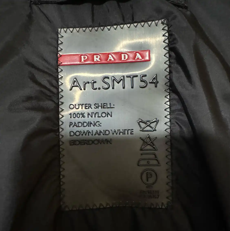 Prada Black Wool Logo Embroidered Down Vest