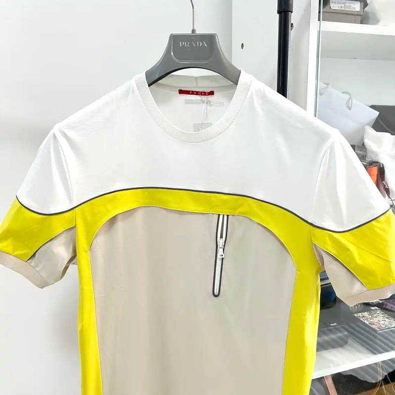 Prada Men's Summer Colorblock Cotton T-Shirt