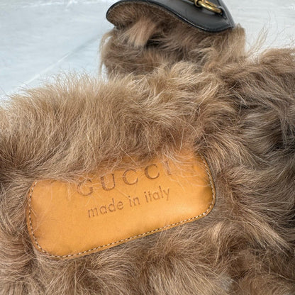 Gucci Black Wool Slip-On Loafers for Men 0079