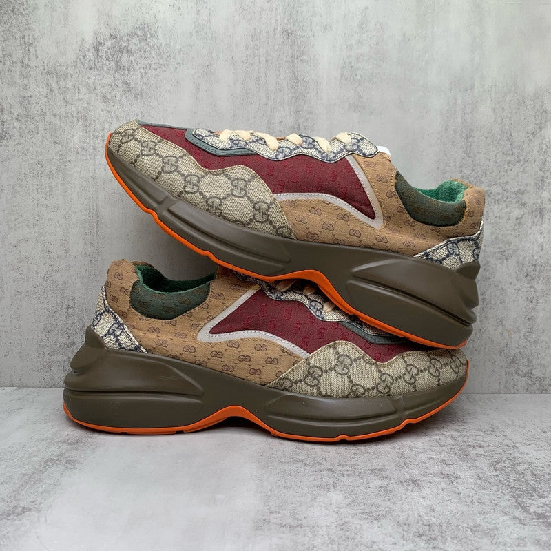 Gucci Rhyton Low Top Dad Sneakers in Red Brown 0079