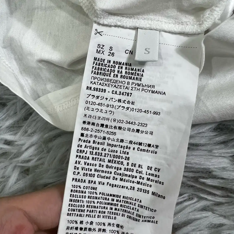 Prada Men's White Cotton T-Shirt