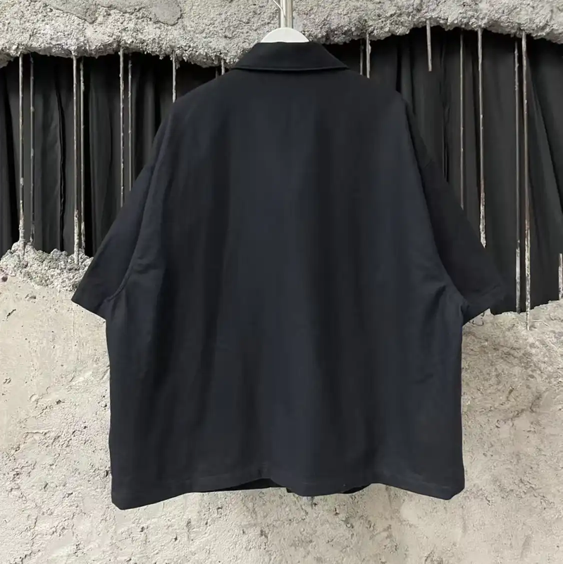 Prada Black Wool Short Sleeve Shirt