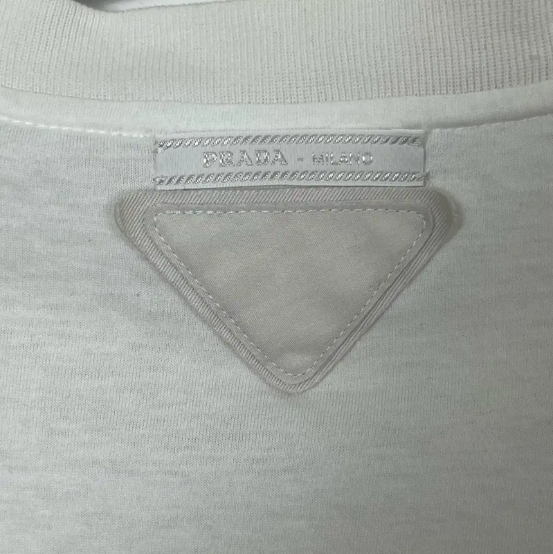 Prada White Cotton Men's T-Shirt with Graphic