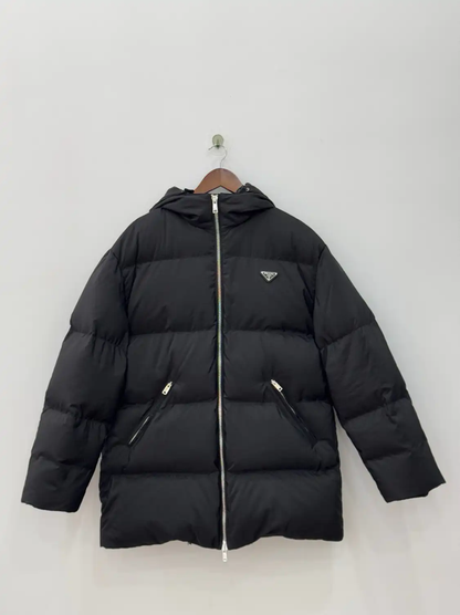 Prada Men's Black Mid-Length Down Jacket