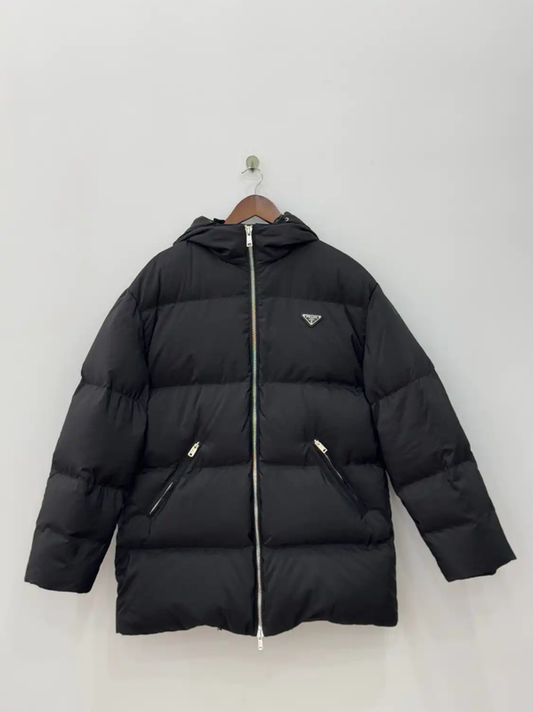 Prada Men's Black Mid-Length Down Jacket