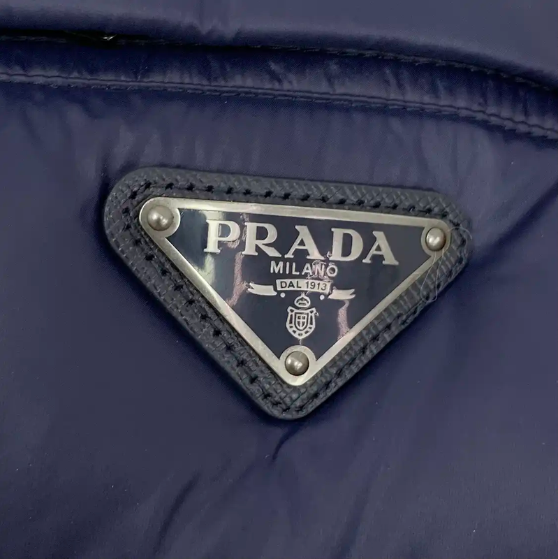 Prada Men's Down Jacket in Dark Blue