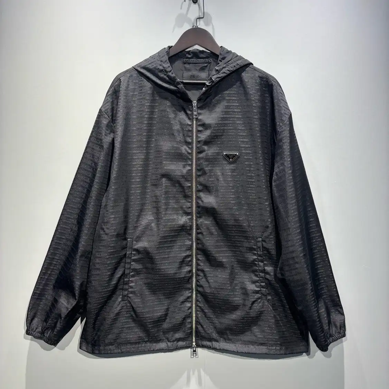 Prada Black Cotton Men's Jacket (XL)