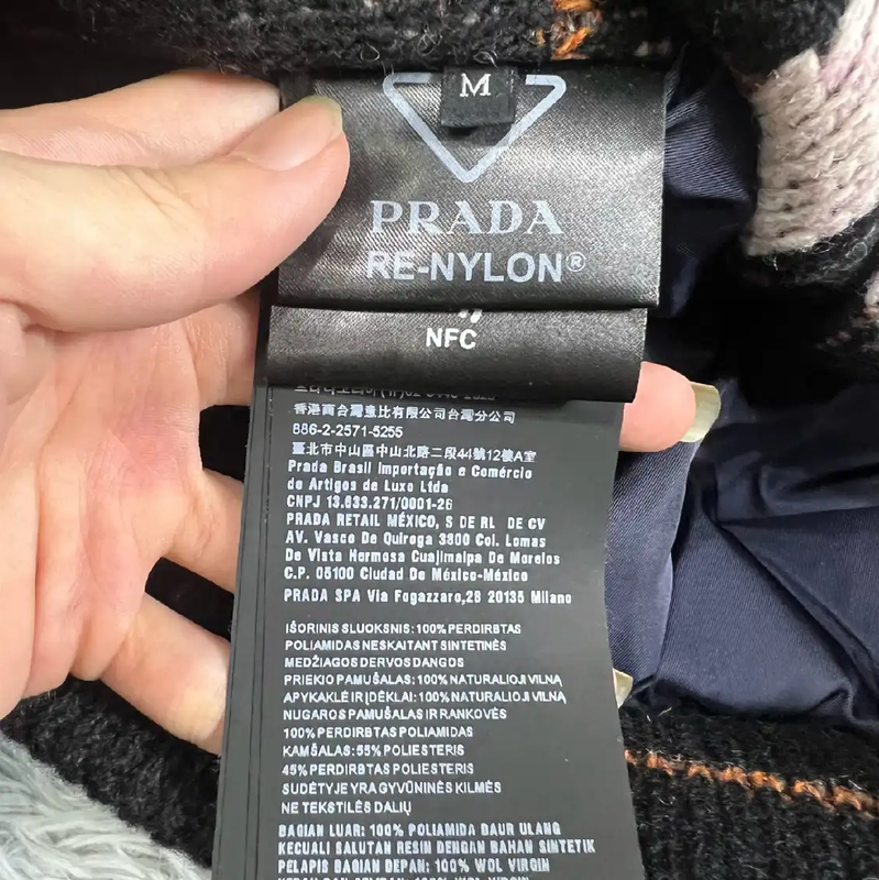 Prada Blue Men's Jacket with Knit Details