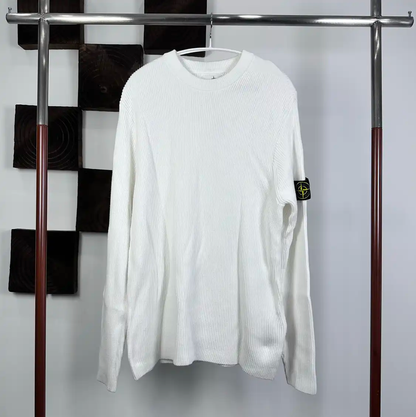 Stone Island White Knit Sweater for Men 0089