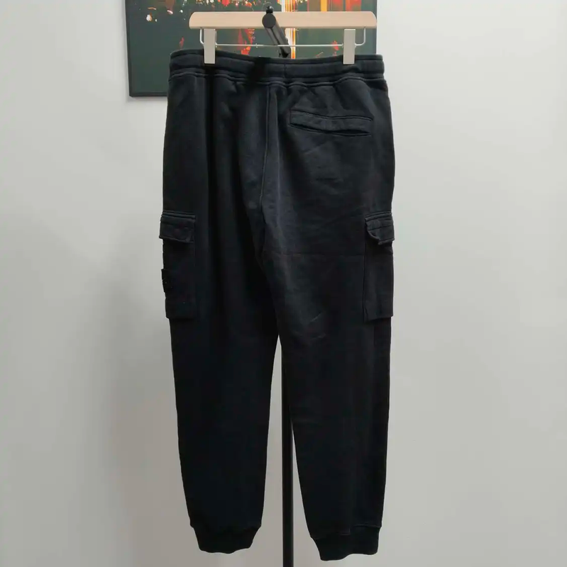 Stone Island Men's Black Cotton Casual Pants 0089