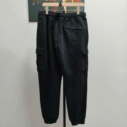 Stone Island Men's Black Cotton Casual Pants 0089