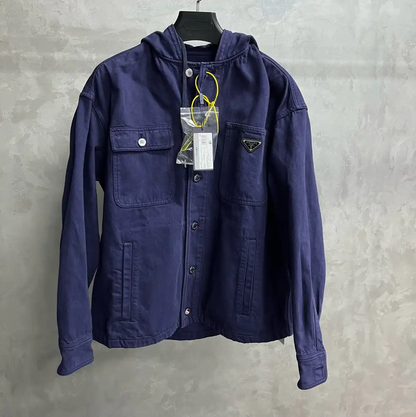 Prada Blue Denim Hooded Jacket
